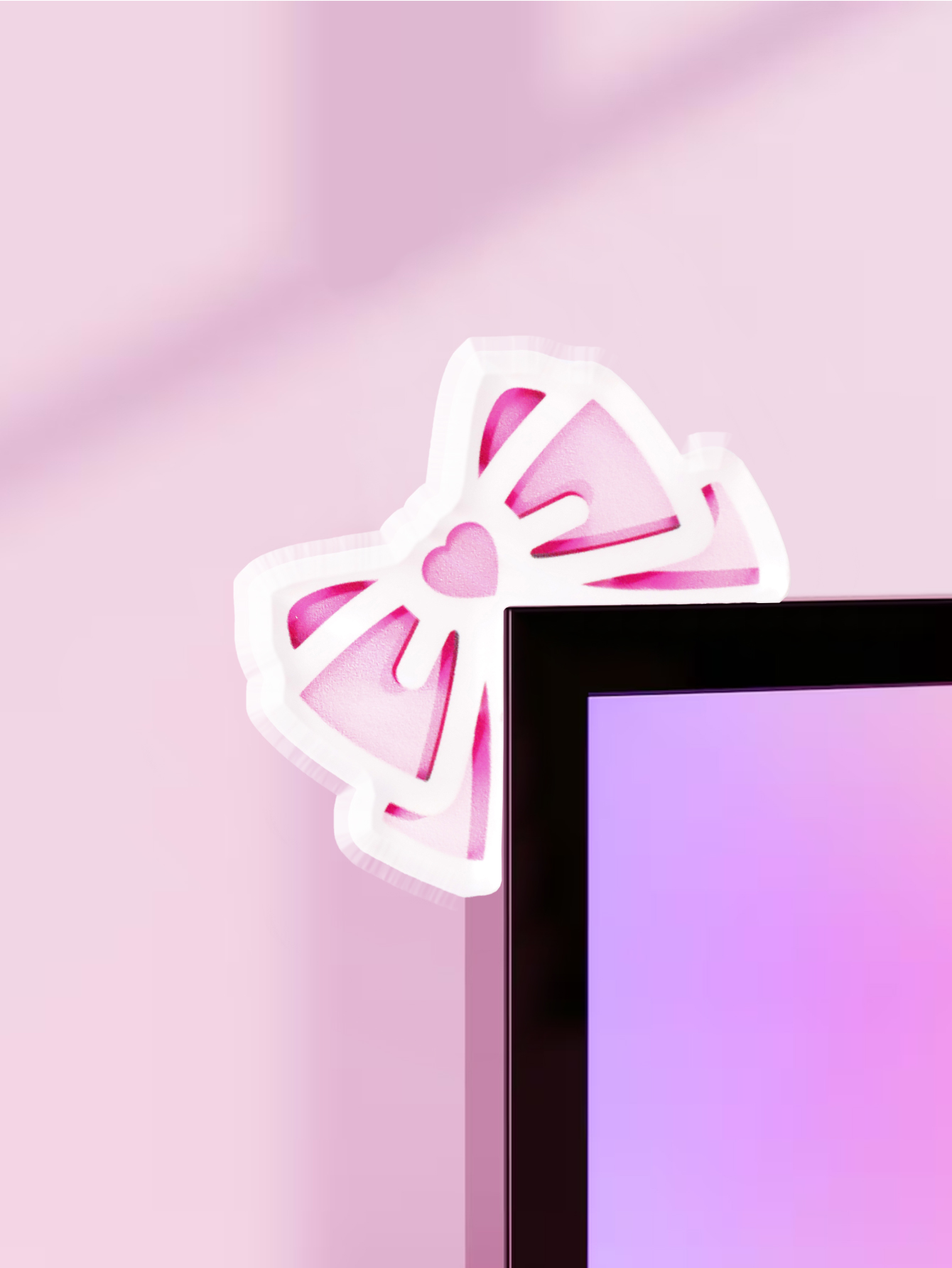 Tech Desktop Accessories - Decoración de Monitor de arco Kawaii,