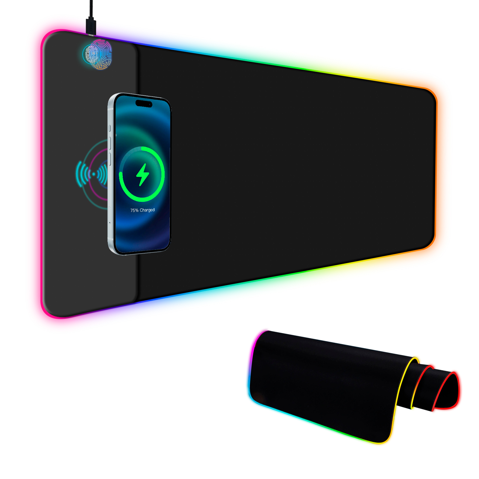 Mouse Charging Pad - Alfombrilla de ratón para juegos RGB
