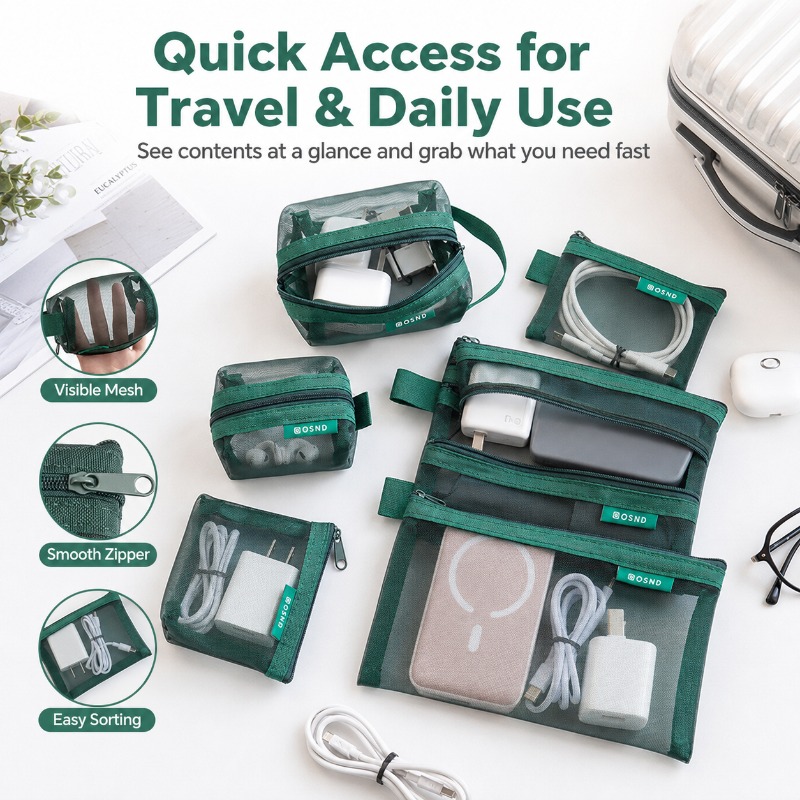 Paquete de 6 Bolsas de Malla P - Tech Accessories Travel Organizer Pouch reseña y precio