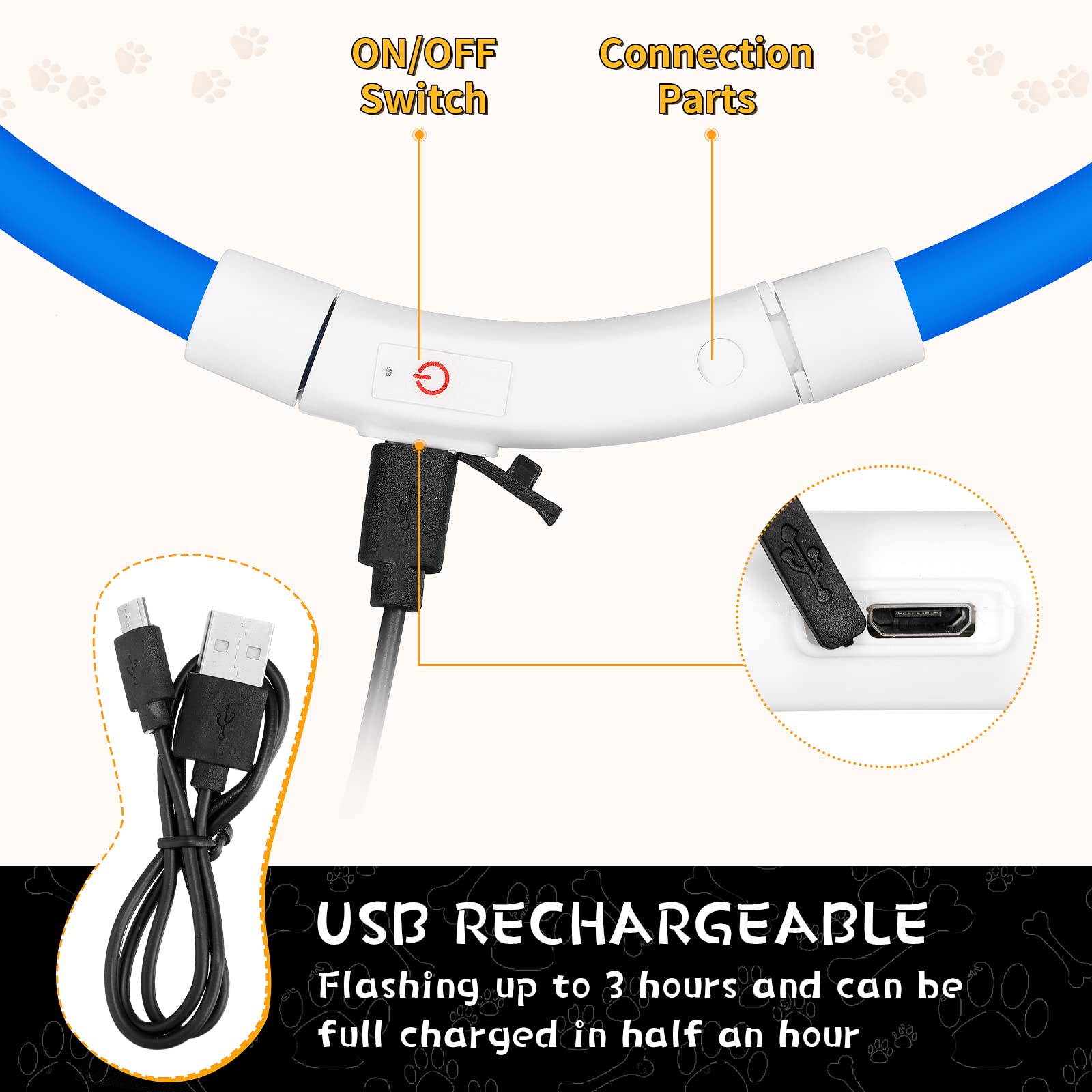 Collar LED de silicona para pe - Tech Dog Accessories reseña y precio