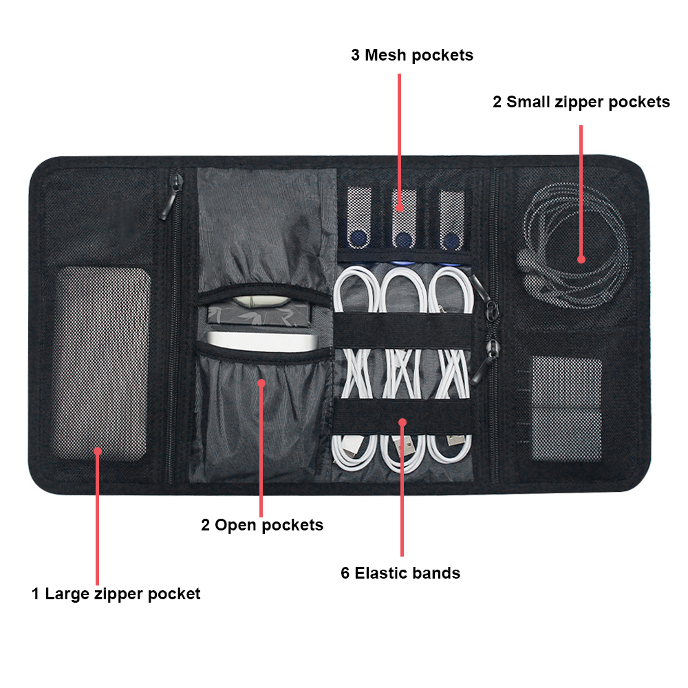 Bolsa Organizadora de Cables,  - Tech Accessories Travel Organizer Pouch reseña y precio
